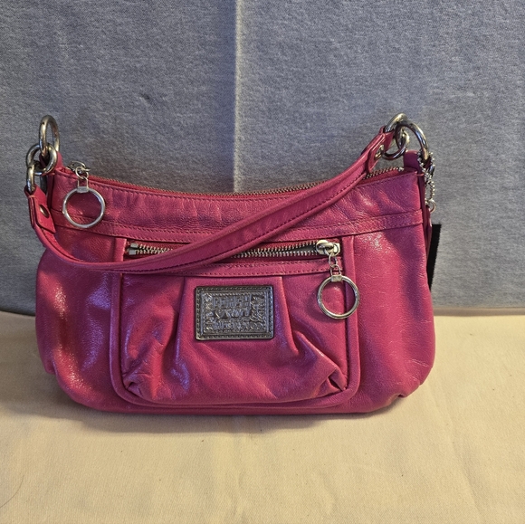 Pink Coach Leather Shoulder Bag - Picture 1 of 9